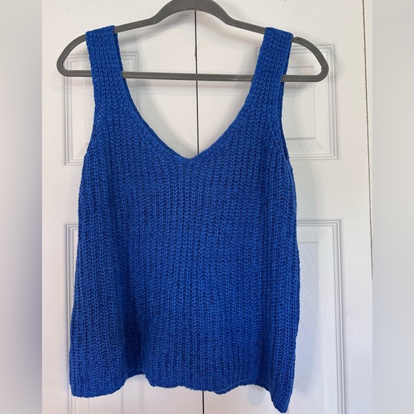 York and Hudson Royal Blue Crochet Tank Top - Picture 1 of 3